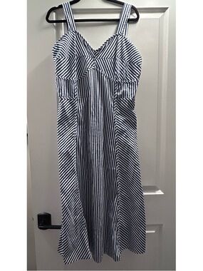 Jessica Simpson Navy and White Smocked Bodice Sundress